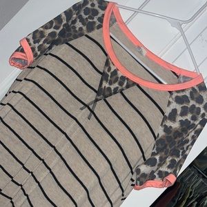 Leopard and Striped Tee